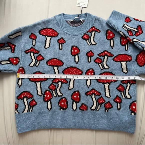 🆕 {Zara} Jacquard Knit Sweater - Mushrooms - Picture 8 of 10